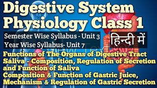 Digestive System  Physiology  Class 1st  BSc Nursing  New SyllabusUnit3OldSyllabusUnit7 [upl. by Klara]