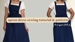 Apron Dress Sewing Tutorial  Free Pattern Beginner Friendly [upl. by Lavud495]