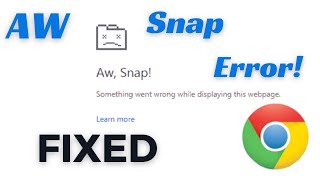 How to Fix Google Chrome Ran Out Of Memory Aw Snap Error  Aw Snap in Google Chrome Fix the Problem [upl. by Orelle952]