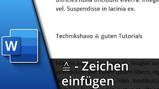 Entspricht Zeichen in Word einfügen  ≙≙≙ ✅ Tutorial [upl. by Blanche578]