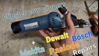 Clipster cow clippers in for repair as well as some Bosch Dewalt Paslode and Makita tools [upl. by Sucramd]