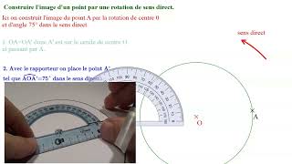 Comment construire limage dun point par une rotation de centre O dangle 75° de sens antihoraire [upl. by Ecadnak]