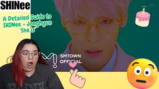 SHINee A Detailed Guide to SHINee 2021  Jonghyun She is MV Reaction HBD Jonghyun [upl. by Arbmik968]