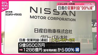 【日産】4～6月期の営業利益…99％減 [upl. by Tildie380]