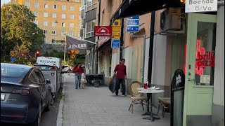 Swedish streets Frejgatan Stockholm Quiet everyday life on 14 km residential street 4K [upl. by Urial]