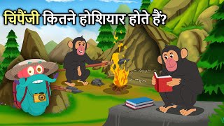 चिंपैंजी कितने होशियार होते हैं  How Smart Are Chimpanzees In Hindi  Dr Binocs Show [upl. by Ardnaskela]