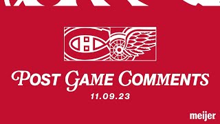 Dylan Larkin Ben Chiarot Derek Lalonde Postgame Comments  Nov 9 MTL [upl. by Liddle]