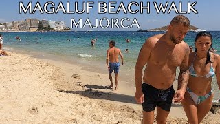 MALLORCA BEACH WALK  4K Magaluf Majorca A Beautiful Sunny Day [upl. by Anitnelav]