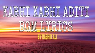 Kabhi kabhi aditi song with bgm lyrics viralvideo [upl. by Felder746]