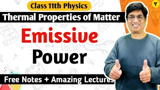 Emissive Power and Emissivity Class 11 Physics Hindi  Thermal Properties of Matter Class 11 Phy [upl. by Onez]