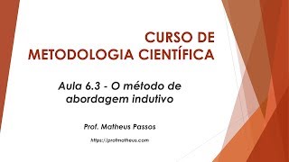 Aula 63  O método de abordagem indutivo [upl. by Armbrecht855]