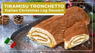 My Familys Tiramisu Tronchetto Dessert  The Best Italian Yule Log Recipe [upl. by Annirak892]