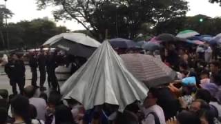 The crowd standing in the rain at Nicoll Highway [upl. by Milah]