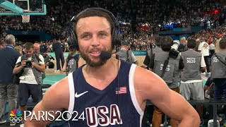 Steph Curry thankful that the avalanche came in gold medal game  Paris Olympics  NBC Sports [upl. by Leibman]