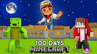 We Survived 100 Days Of Attack Of JAKE from Subway Surfers in Minecraft Challenge  Maizen [upl. by Reniar169]