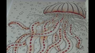 How I color jellyfish Tutorial 1 Daydreams Dagdromen Hanna Karlzon Prismacolor [upl. by Aluino]