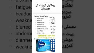 Panadol Tablet Side Effects  shortsvideo youtube sideeffects viral [upl. by Ahsenrad]