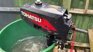 TOHATSU 35HP 2Stroke Tiller Handle Short Shaft Outboard [upl. by Lody661]