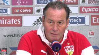 Huub Stevens stolz quotHaben bravourös gekämpftquot  Hamburger SV  VfB Suttgart 01 [upl. by Nrevel]