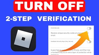 How To TURN OFF 2Step Verification On Roblox  2024 [upl. by Lesh]