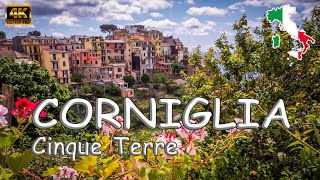 🇮🇹 Cinque Terre in Liguria in Italy  Walking in Corniglia  4K UHD video [upl. by Bland]