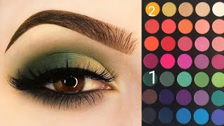 golden green eyes makeup tutorial for brown eyes simple and easy eyes makeup tutorial [upl. by Bough735]