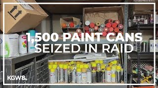 1500 spray paint cans seized at Portland graffiti vandals home [upl. by Osei236]