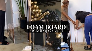 DIY FOAM BOARD BACKDROP STAND  BALLOON DECORATIONS [upl. by Aihsrop]