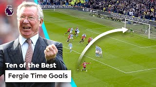 10 FANTASTIC Fergie Time Goals  Manchester United  Premier League [upl. by Airdnola]