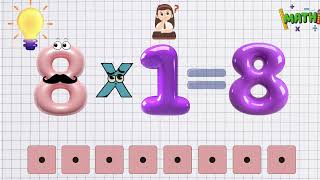 8 Times Table Song  Multiply by 8  Toddler and Preschool fun learning  Kids Maths Educational [upl. by Olivero]