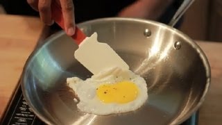 How to Break the Yolk for Fried Eggs  Egg Basics [upl. by Vita599]