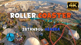 ⁴ᴷ⁶⁰ 🇹🇷 Fascinating roller coaster experience in Istanbul ViaSea [upl. by Ursal431]