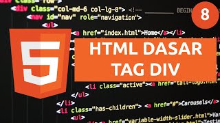 Belajar HTML Dasar  Tag Div [upl. by Alleuqahs385]