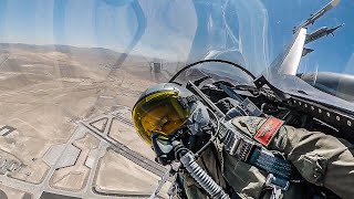 F16 Cockpit Footage  Nellis AFB NTTR Training Mission [upl. by Esenwahs]