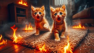 Sad cat story  Twins kittens trapped in the flames 🔥😿 Poor Cat 🥺🐱 cat catstory poorcat [upl. by Maurie104]