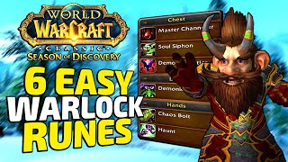 Where To Find Warlock Runes in WoW Classic Season of Discovery  6 EASY Runes [upl. by Sparky]