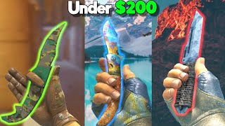 BEST KNIFE amp GLOVE COMBOS Under 200 CS2 BUDGET KNIFE  GLOVES COMBO 2024 [upl. by Zaraf]