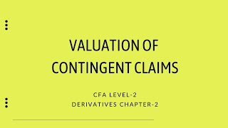 Valuation of Contingent Claims  CFA LEVEL2  Derivatives [upl. by Roselin]