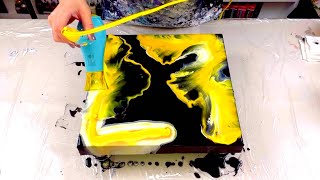 554  ☀️Let the Sunshine in Bright Yellow Blow Out  Acrylic Pouring [upl. by Maleeny]