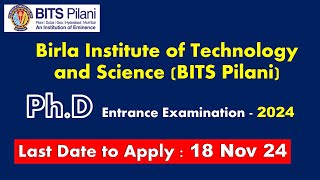 BITS Bilani Phd Entrance Examination for various Specialization [upl. by Ayotl]