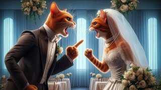 Cat Couple’s Endless Fight…💔 Ginger cat weddingcats catcouple [upl. by Aztin824]