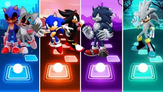 Sonic Tails Exe 🆚 Sonic Shadow 🆚 Sonic Wharehog 🆚 Silver Sonic Tiles Hop EDM Rush [upl. by Westbrooke]