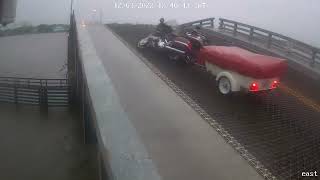 Daytona Bike Week 2022 motorcyclist dumps bike on Main Street bridge [upl. by Enirhtac]