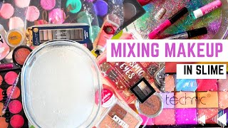 POV quotMixing Makeup in SLIMEquot Eyeshadow Makeup Parts Glitter Clay Into Slime Satisfying Slime [upl. by Feldman]