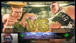 Guile Story vs Abigail Default  Street Fighter V  Very Hard Mode For PS4 And PC [upl. by Romeo462]