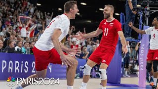 Team USAs gold medal hopes gashed by Poland in mens volleyball semi  Paris Olympics  NBC Sports [upl. by Eibrab]