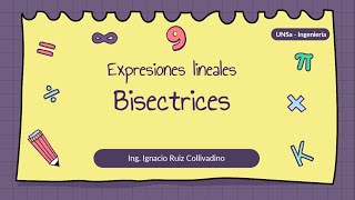 41  Expresiones lineales  Bisectrices [upl. by Aierdna]