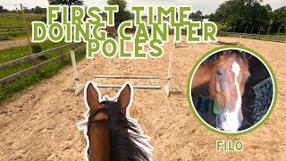 FIRST CANTER POLES AND COURSE  GOPRO RIDE WITH ME [upl. by Ahtabbat]