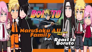 NaruSaku Family AU Neji and Sasuke React To Boruto [upl. by Satterlee]