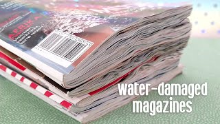 ASMR Paper Crinkles Until You Sleep • WaterDamaged Magazines • Page Turning • No Talking [upl. by Ised]